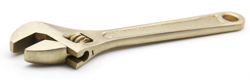 TMAX Non-Sparking 6 inch (150mm) Adjustable Wrench Aluminum-Bronze Non Spark, Jaw Capacity: 11/16" (18mm), Spark Free Safety, Non-Magnetic, Corrosion-Resistant 150 mm