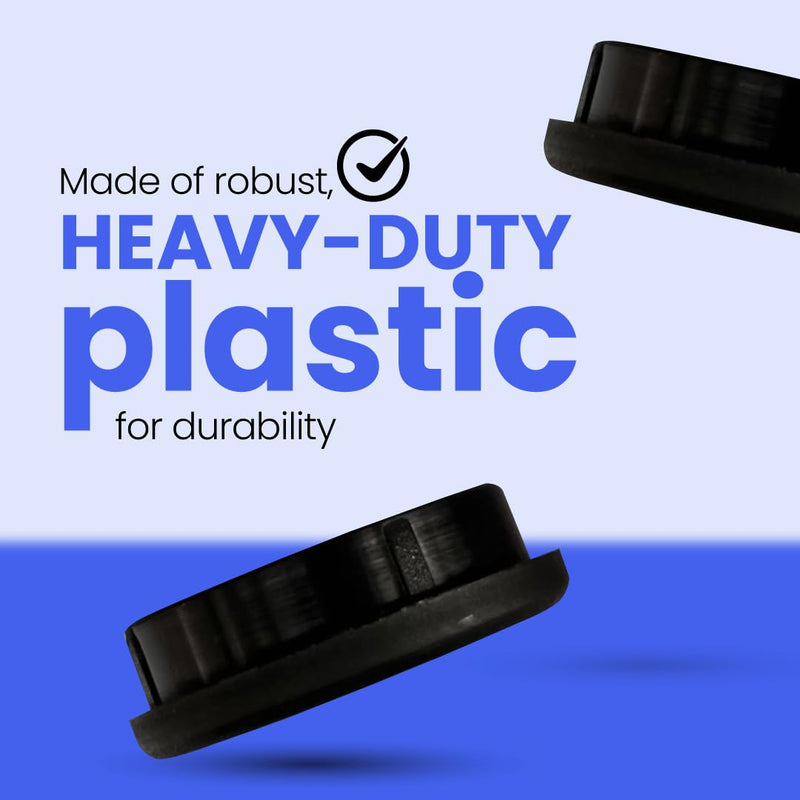 Premium Heavy-Duty Wrought Iron Chair Glides – Fits 1-1/4" Inside Diameter, Round Plastic Chair Leg Floor Protectors for Patio Furniture, Pack of 16, Black