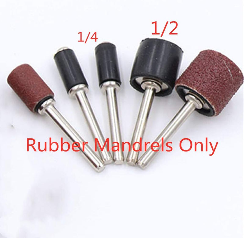 12 Pcs 1/4 Inch Rubber Mandrel Sand Drum Holder Sanding Drum Rubber Bands with 1/8 Inch Shank for Sanding Drum Holder Sleeve Rotary Tool