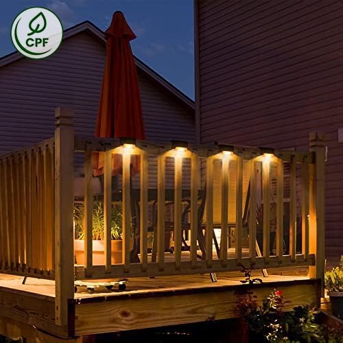 SOLPEX 20 Pack Solar Deck Lights Outdoor, Waterproof Led Lights for Outdoor Stairs, Step, Fence, Yard, Patio, and Pathway(Warm White) Warm White