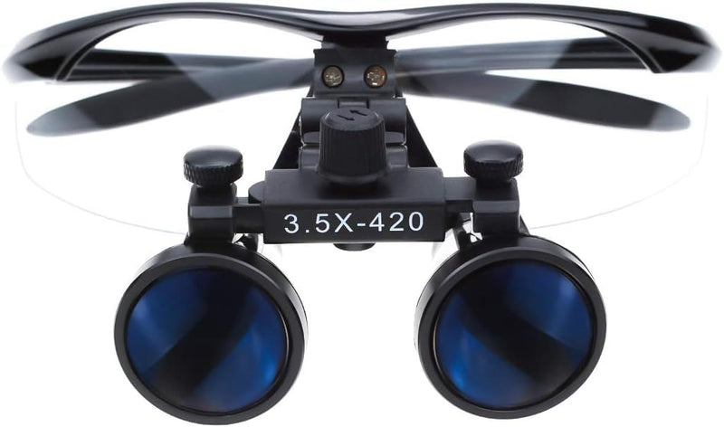 BoNew-Oral 3.5X420MM Surgical Binocular Loupe Magnifier Antifog Loupes Surgical Magnifier Optical Glasses (Black)