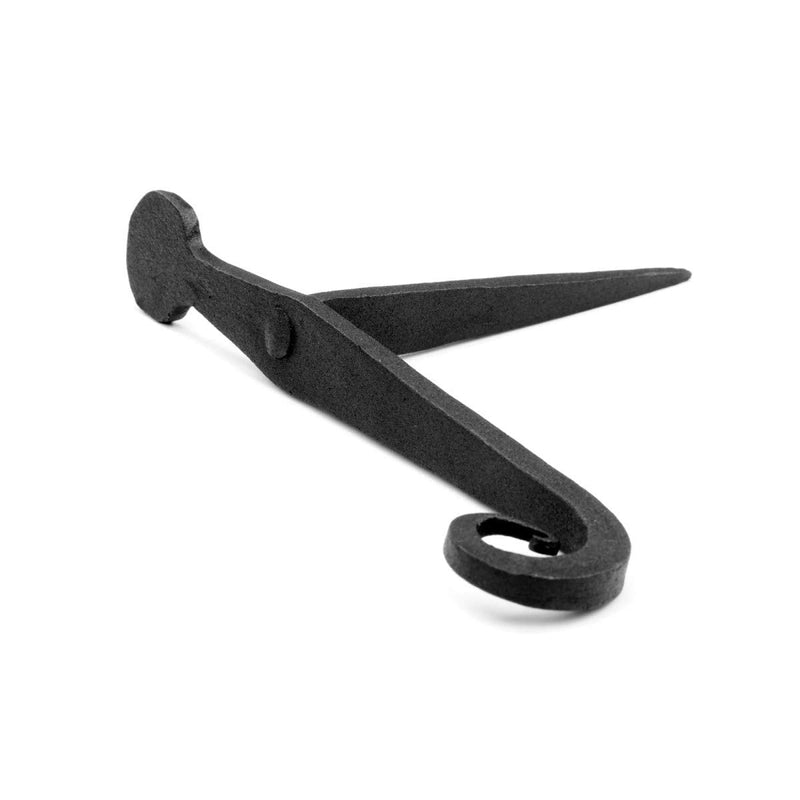 Renovators Supply Manufacturing Shutter Dogs 7 In. Rat Tail Shaped Black Wrought Iron Shutter Dogs With Mounting Hardware