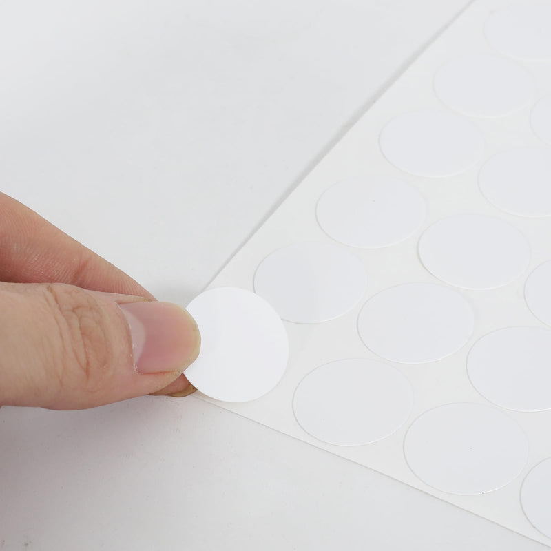 580 Pieces Self-Adhesive Screw Hole Stickers PVC Cover Caps Dustproof for Wooden Furniture Cabinet 12mm, 15mm, 21mm 6 Sheets White