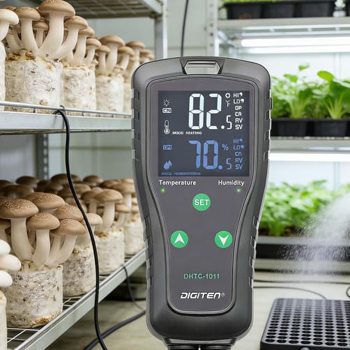 DHTC-1011 Temperature Humidity Controller, Dual Relay for Heating/Cooling & Humidify/Dehumidify, 10A 110V Plug & Play