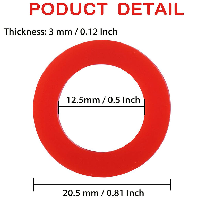 30PCS Beer Washer,Keg Tap Line Washer Red Silicone(Better Than Rubber) Coupling Gasket for Beer Seal 30 PCS