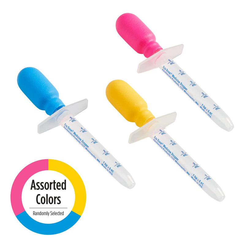 EZY DOSE Kids Baby Oral Syringe & Dispenser Calibrated for Liquid Medicine, Reduce Mess, Easy Way to Orally Administer Medication, 5 mL/1 TSP, Color May Vary, BPA Free Medicine Dropper - 1 TSP (5 mL)