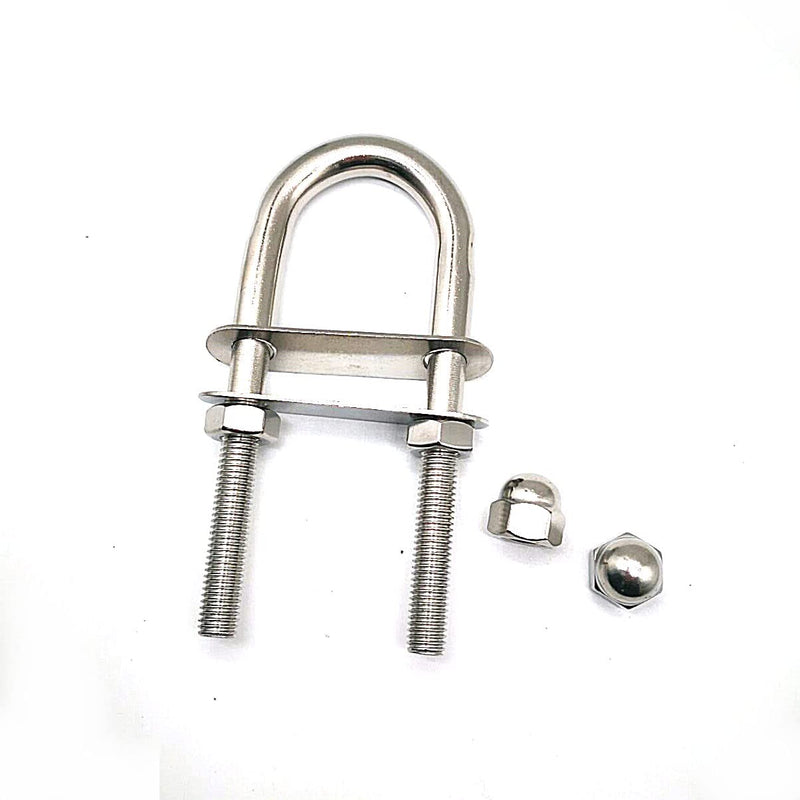 Stainless Steel 316 Eye Bolts Boat Stern Bow Eye Tie Down U Bolt with Plate and Nuts,1/4" Dia 4" Length Boat Accessories Marine U Bolt 1/4 inch