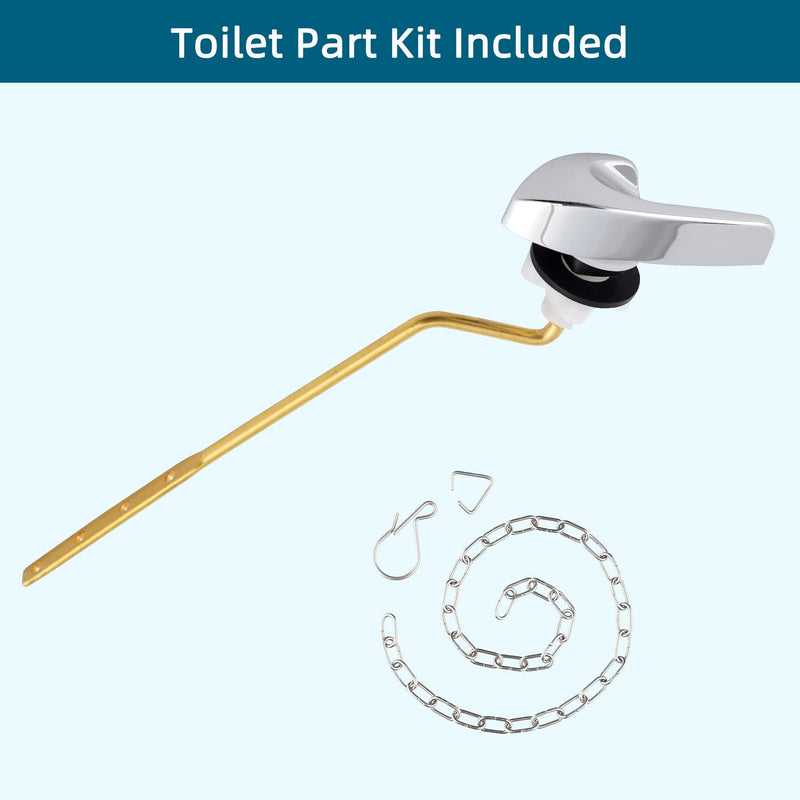 Hygie Rinse Universal Side Mount Toilet Handle Replacement Kit Compatible with Kohler K-GP30324-CP/Glacier Bay Toilet with 1pc Flapper Chain, Metal Toilet Flusher Lever, Chrome