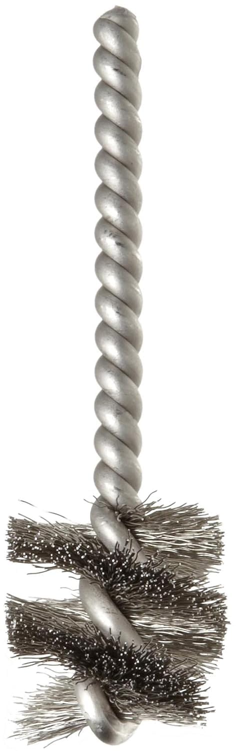 Weiler 21087 1" Power Tube Brush, .008" Stainless Steel Wire Fill, 1" Brush Length, Made in The USA (Pack of 10) Pack of 10 .008" Wire Size