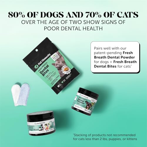 Pet Honesty Dog Dental Care Virtual Bundle – Dental Finger Wipes (30 Ct) + Brush Buddies Dental Sticks for Medium Dogs (15 Ct) – Teeth Cleaning, Plaque & Breath Support