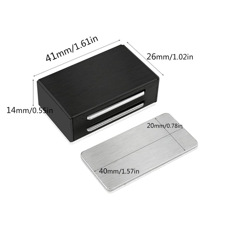Magnetic Door Catches Self Adhesive Jiayi 8 Pack Cupboard Door Magnets Heavy Duty Cabinet Door Magnetic Catches and Latches for Kitchen Wardrobe Magnets Black Door Closers Magnet Closure Small-8 Pack