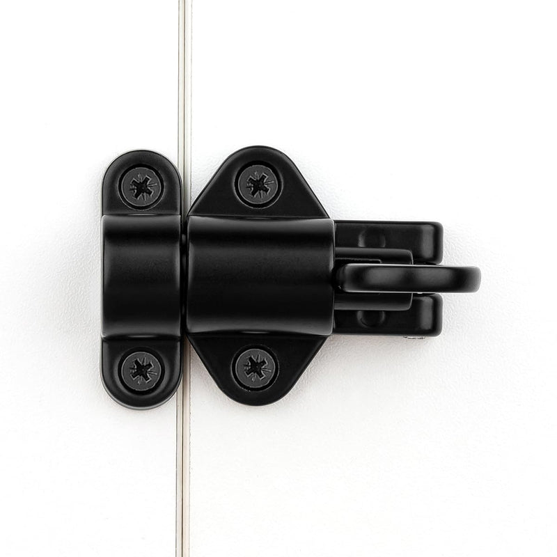 3 Packs Black Self-Closing Latches，Spring Bolt Latch，Spring Door Lock，Aluminum Alloy Safety Automatic Spring Barrel Door Lock with Screws，Used for Gate,Window and Cabinet etc 3