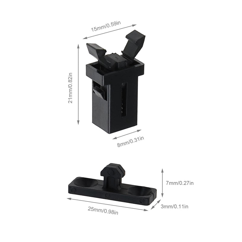 SING F LTD 10 Pairs of Touch Top Lid Bin Latch Lock Plastic Spare Repair Replacement Black Compatible with Brabantia 3 to 50 Litre