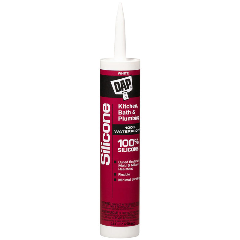 Dap 08640 Bathroom Silicone Rubber Caulk 9.8-Ounce White 1