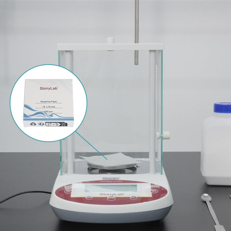 stonylab Weighing Paper, 150 x 150 mm Nitrogen-Free Sample Scale Papers Analytical Balance, for Laboratory Research, Pack of 500