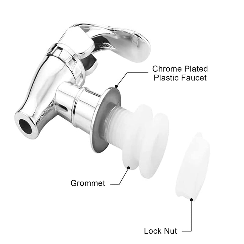 Spigot for Beverage Dispenser, 2 Pack Drink Dispenser Spigot Replacement Beverage Dispenser Spout Drink Spigot Water Dispenser Faucet Silver