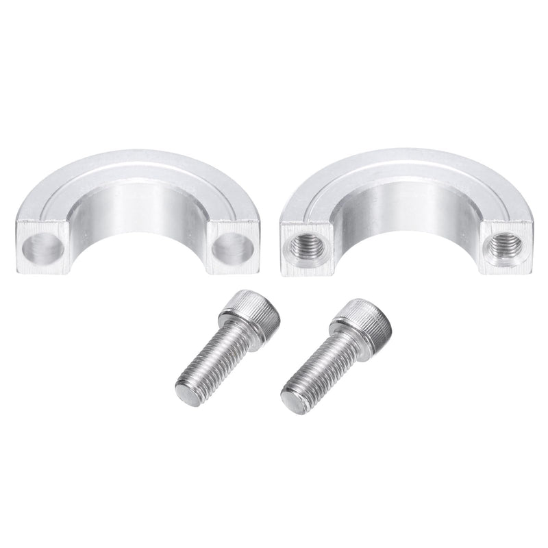 uxcell Double Split Clamp-On Shaft Collar for 1" Shaft, Two-Piece Clamping Collar, 1-3/4" OD, 1/2" Thickness, Aluminum Alloy Set Screw Split Collar Clamp
