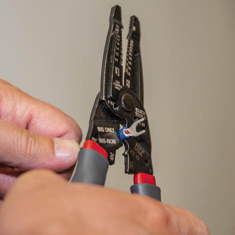 Klein Tools 1019 Klein Kurve Wire Stripper / Crimper / Cutter for B and IDC Connectors, Made in USA, Terminals, More Stripper/Crimper/Cutter