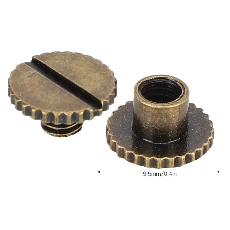 30 Set Book Rivets Metal Leather Rivets Knurling Flat Brass Screw Post Chicago Screws Binding Button Tack 9.5x4mm Nail + 4mm Screw(Bronze)