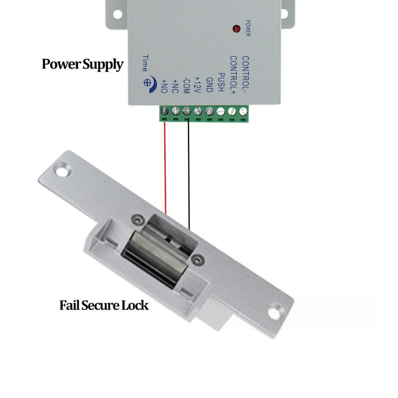LIBO Electric Strike Lock Electronic Mortise NC/NO Mode Lock a Part Fail Safe/Fail Secure for Access Control Wooden Metal Door (Fail-Secure) Fail-secure