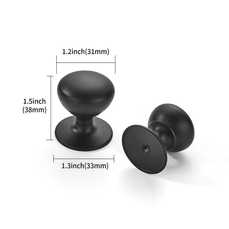 khtumeware 4 Pack Black Cabinet knobs Solid Heavy-Duty Bifold Closet Door Knobs Door Drawer Handles for Dresser Drawers Bi-Fold Door Knob