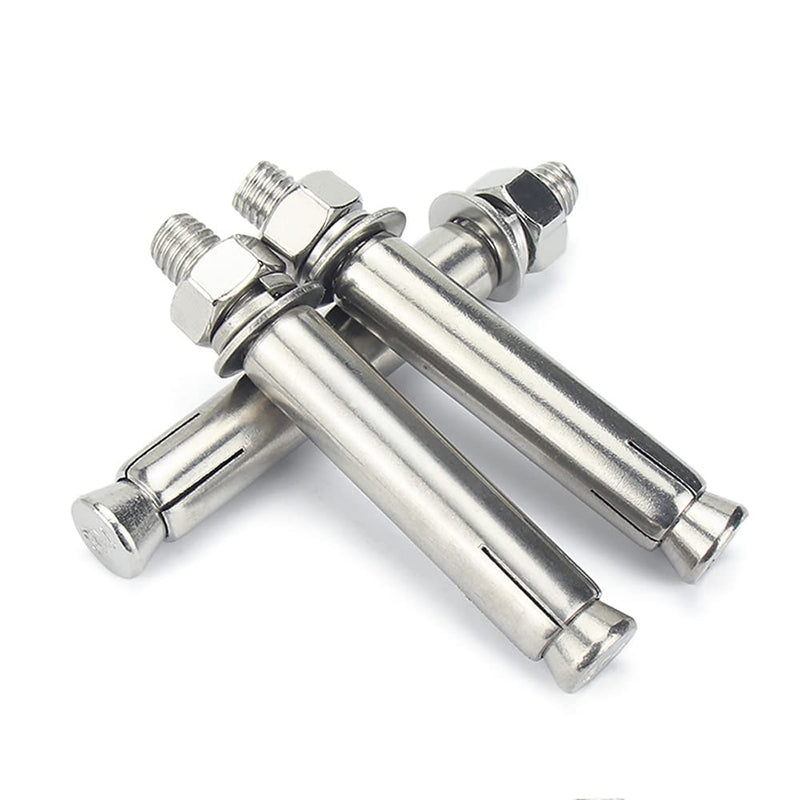 Junter 8pcs M6 x 50mm Hex Expansion Bolts 304 Stainless Steel External Hex Nut Expansion Screw Bolts Sleeve Anchor,Pool Safety Cover Expansion Bolts,for Concrete