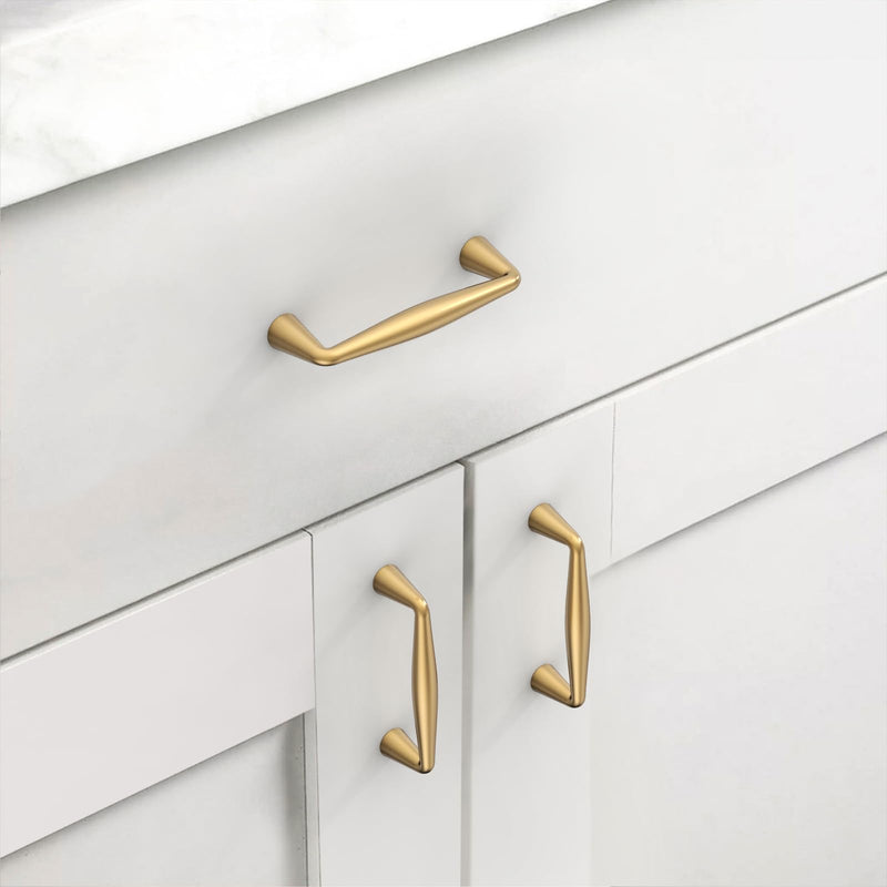 Asidrama 10 Pack 3 Inch(76mm) Champagne Bronze Cabinet pulls Kitchen Heavy-Duty Solid Zinc Alloy Cabinet Handles Champagne Gold Hardware for Cupboard Drawer 2010 3" Hole Center(76mm)