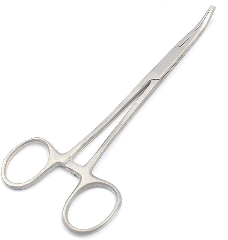 Apical Set of Kelly Forceps, Hemostats, Locking Tweezers, Hemostat Clamp, Hemostat, Straight & Curved, 5-1/2 Inch (Pair)