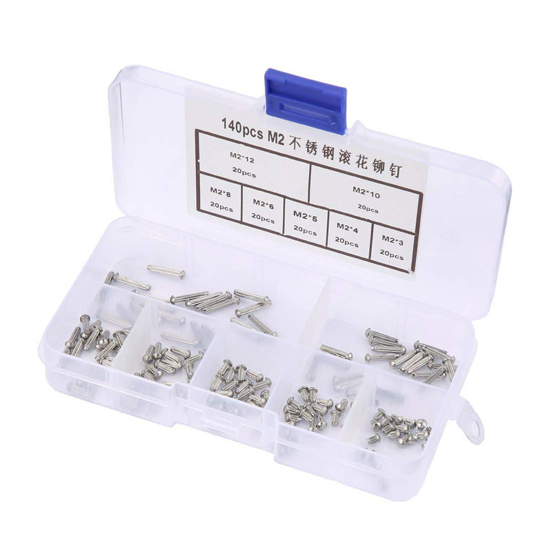 Rivet Sets, Knurled Shank Rivet, Round Head Connection for Product Labels Nameplates Fastening