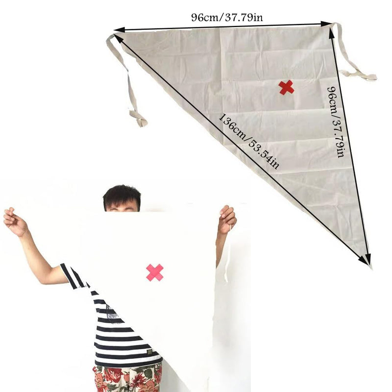 2 Pack Triangular Bandages with Cross Printing First Aid Triangle Splint Sling Bandage Wrap Wound Protect Dressing Band for Sprain Broken Bones Support Emergency Medical Gauze Training