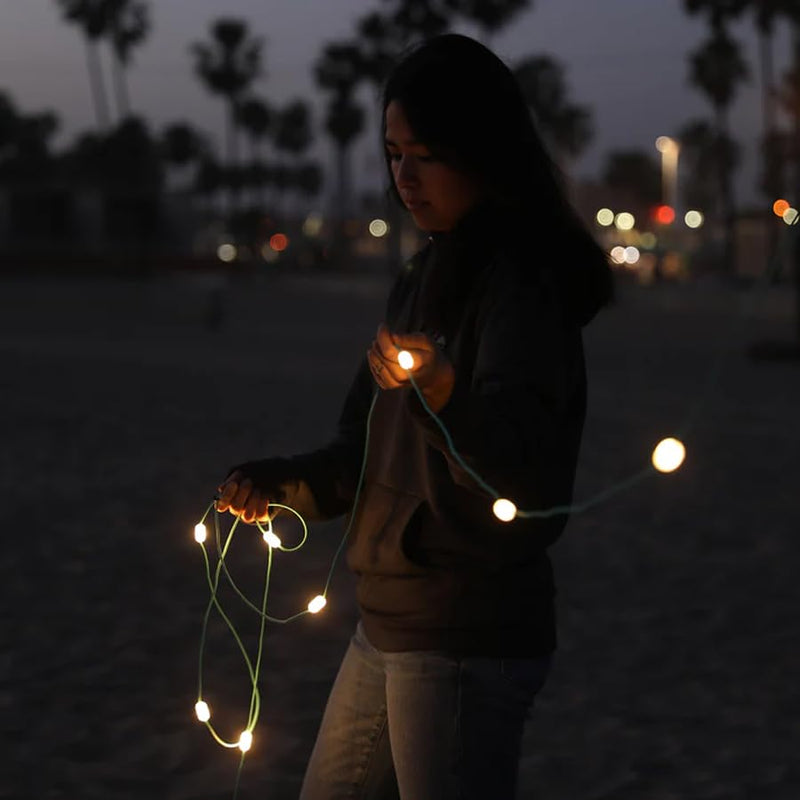MPOWERD Luci Solar String Lights: Rechargeable via Solar and USB, Power Bank for Mobile Charging, 18’ or 44’, Waterproof, Lasts Up to 40 hrs, Up to 140 Lumens LEDs, Camping, Indoor/Outdoor Decorating Luci String: 18' Warm White + USB-A Charging