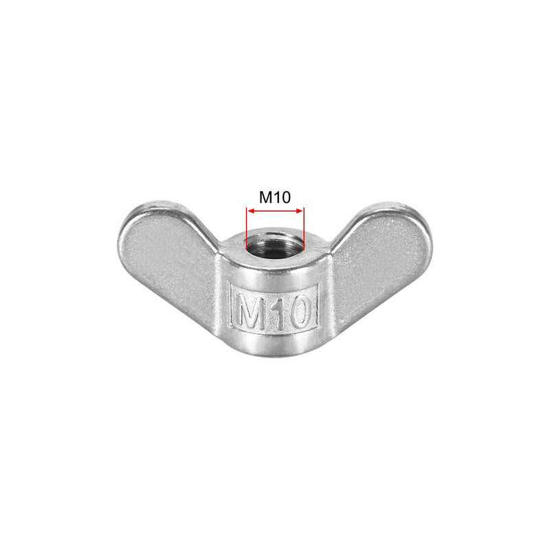 uxcell M10 Wing Nuts, Stainless Steel 304 Fasteners Parts Hurrican Screws Hand Twist Tighten Ear Butterfly Nut, 2pcs