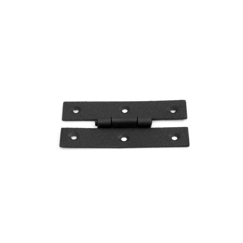 Renovators Supply Manufacturing Pack of 10 Black Wrought Iron H Cabinet Hinge 3 Inch Flush Mount Antique RSF Finish Hardware for Cupboard Wardrobe Furniture Doors