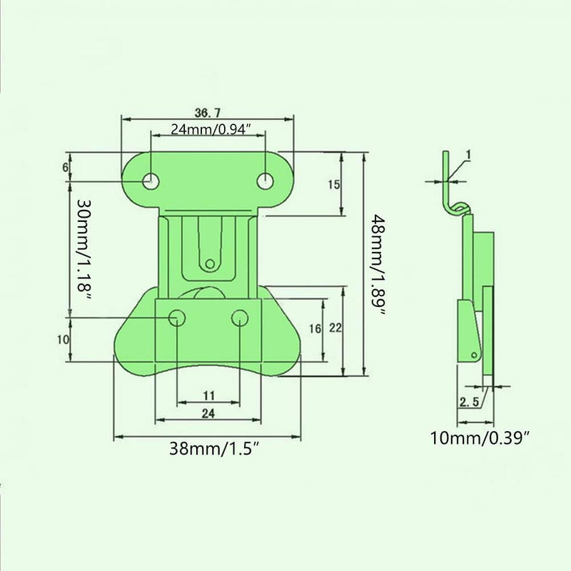 wan 304 Stainless Steel Spring Loaded Small Butterfly Twist Latch, Stainless Steel Twist Latch,Butterfly Lock with Retainer,for Suitcases,Wooden Box,Instruments, Equipment Boxes(4Pcs) 4