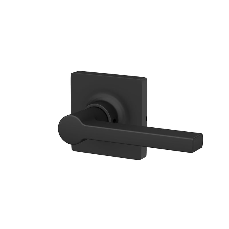 Lock Scout Straight Lever with Square Trim Dummy Door Handle, Matte Black Finish, 4 Pack