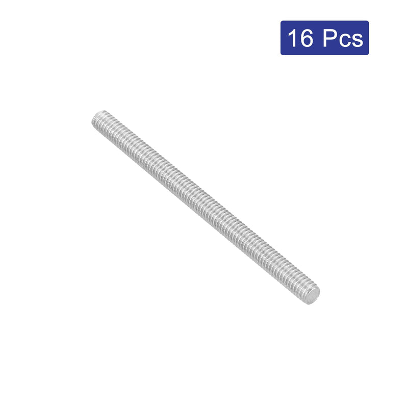 uxcell 16Pcs Fully Threaded Rod, M3 x 40mm 304 Stainless Steel Right Hand Thread Bar Studs M3-0.5 Thread Pitch for Furniture Machinery Assembly 16