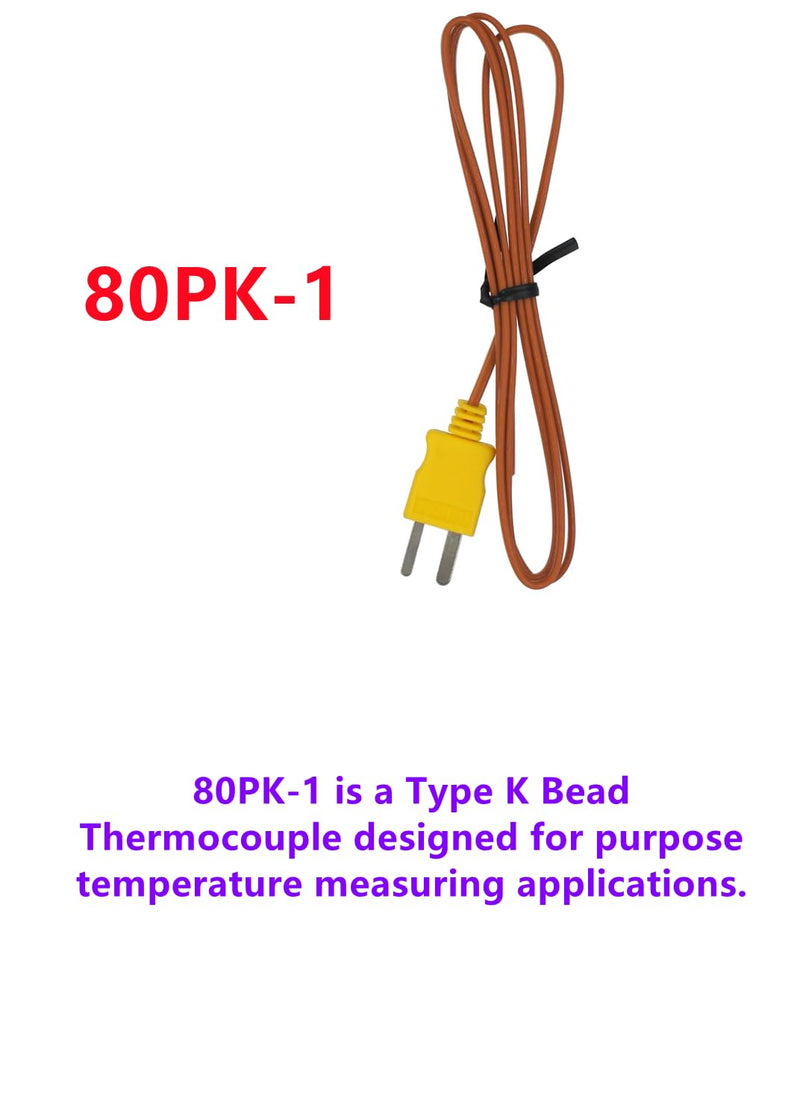 80PK-1 Replacement for fluke 80pk-1 Bead Probe K-Type Temperature Measuring 1-Meter Long