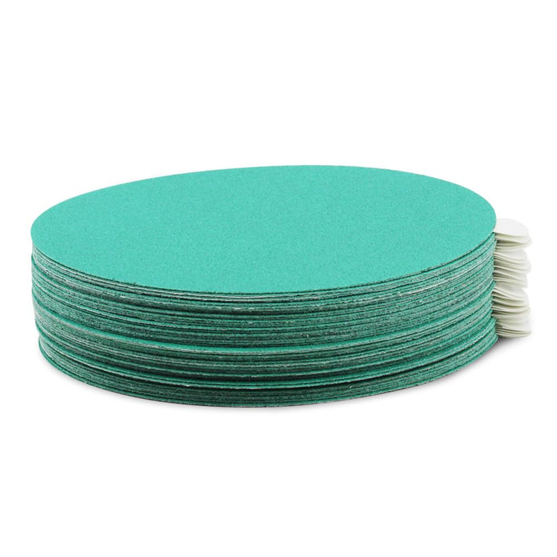 BHA 6” Green Film PSA Self Adhesive Sanding Discs - 50 Pack - Wet/Dry, Sticky Back, Premium Aluminum Oxide for Long-Lasting, Low-Dust & Load Resistant Sanding and Surface Finishing - 400 Grits 400 Grit