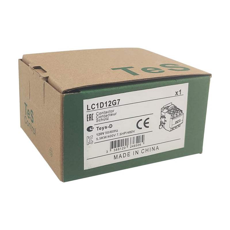 LC1D12G7 Non-Reversing Contactor 12A 3Pole 120VAC Coil AC Magnetic Contactor 1NO 1NC 50/60Hz