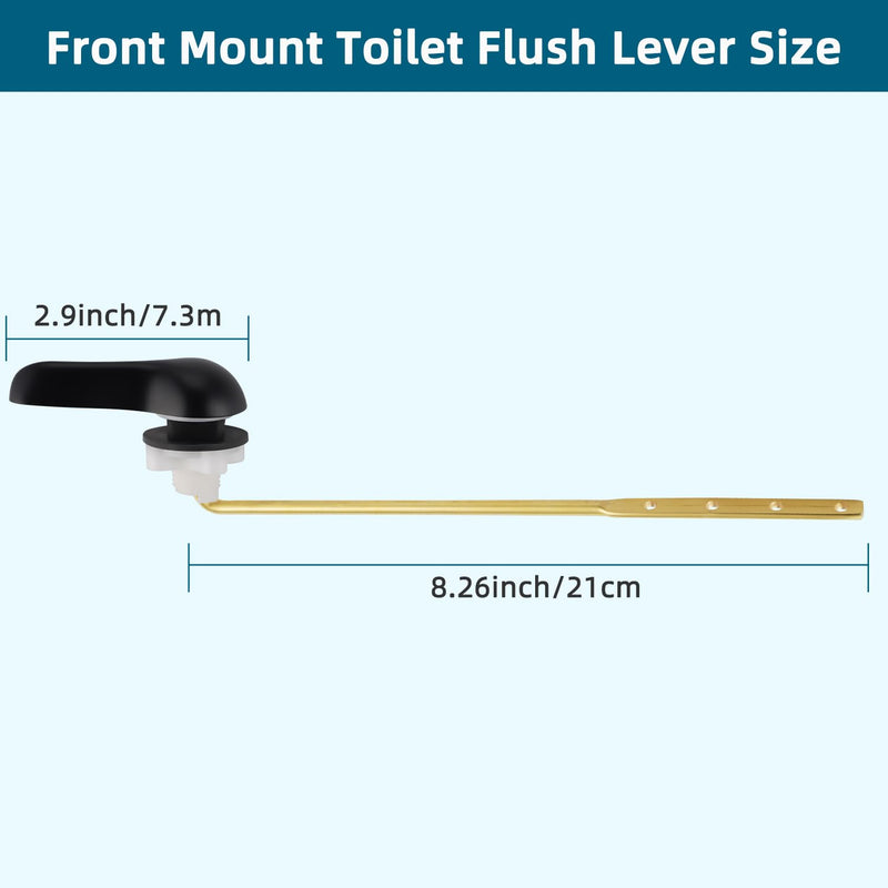Hygie Rinse Universal Toilet Handle Replacement Kit Front Mount Toilet Lever Compatible with American Standard/Glacier Bay/Gerber, Toilet Flush Handle with Flapper Chain, Matteblack 1PC