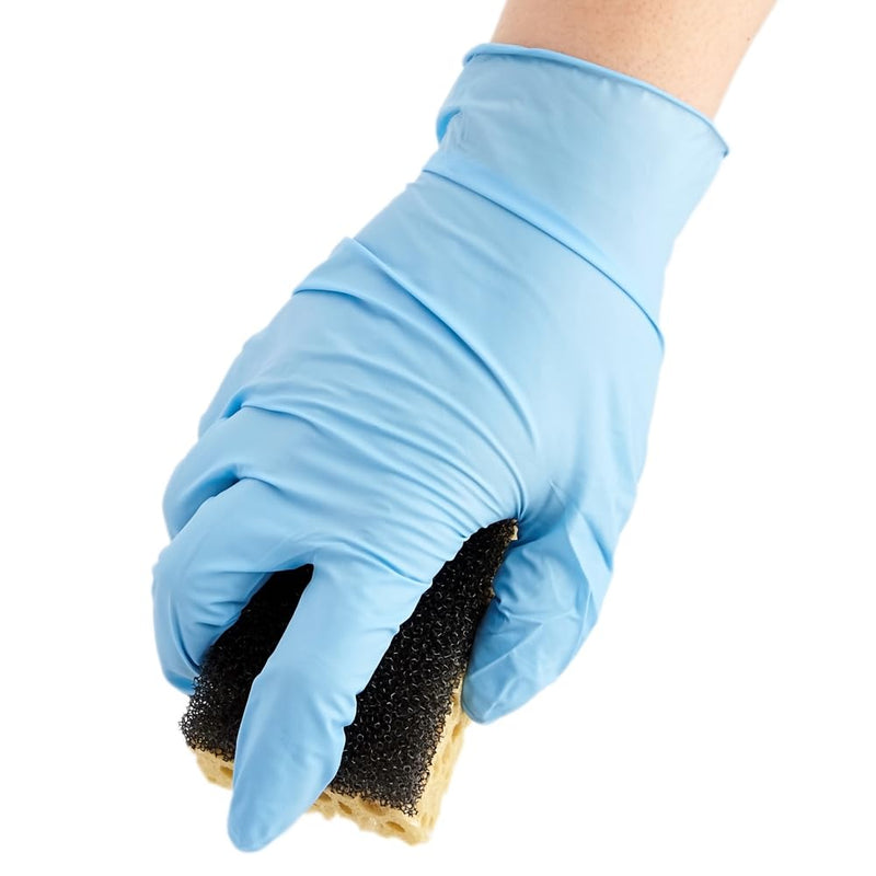ForPro Professional Collection Disposable Nitrile Gloves, Chemical Resistant, Powder-Free, Latex-Free, Non-Sterile, Food Safe, 4 Mil, Blue, Medium, 100-Count Medium (Pack of 100)