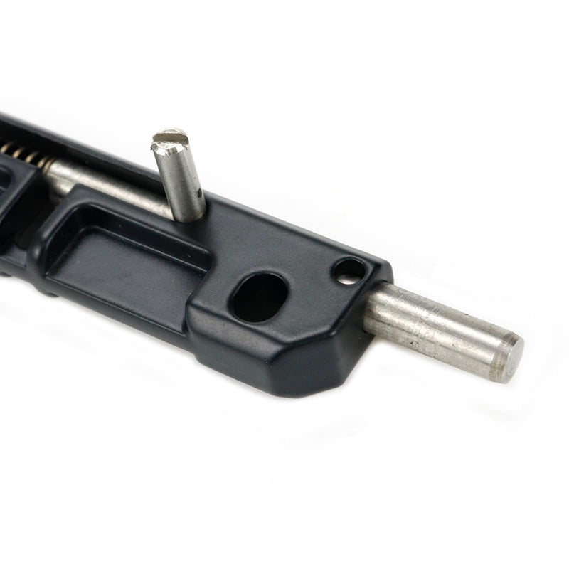2 Pcs Spring Loaded Latch, Spring Loaded Barrel Bolt Latch Normally Locked Flush Bolt for Industrial Device Door Equipment Door (3-1/8", Black) Right latch style four