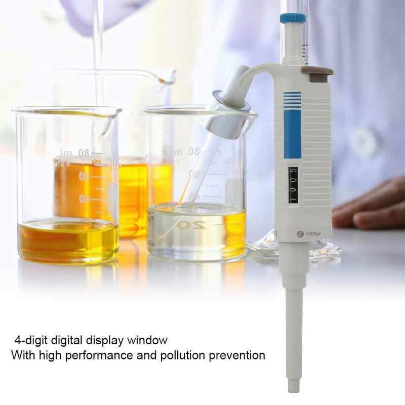P1000 Micropipette Adjustable Pipettor Manual, Variable Volume Liquid Transfer for Clinical Laboratory Biotechnology Lab Plastic 100 to 1000 uL 1 Pack