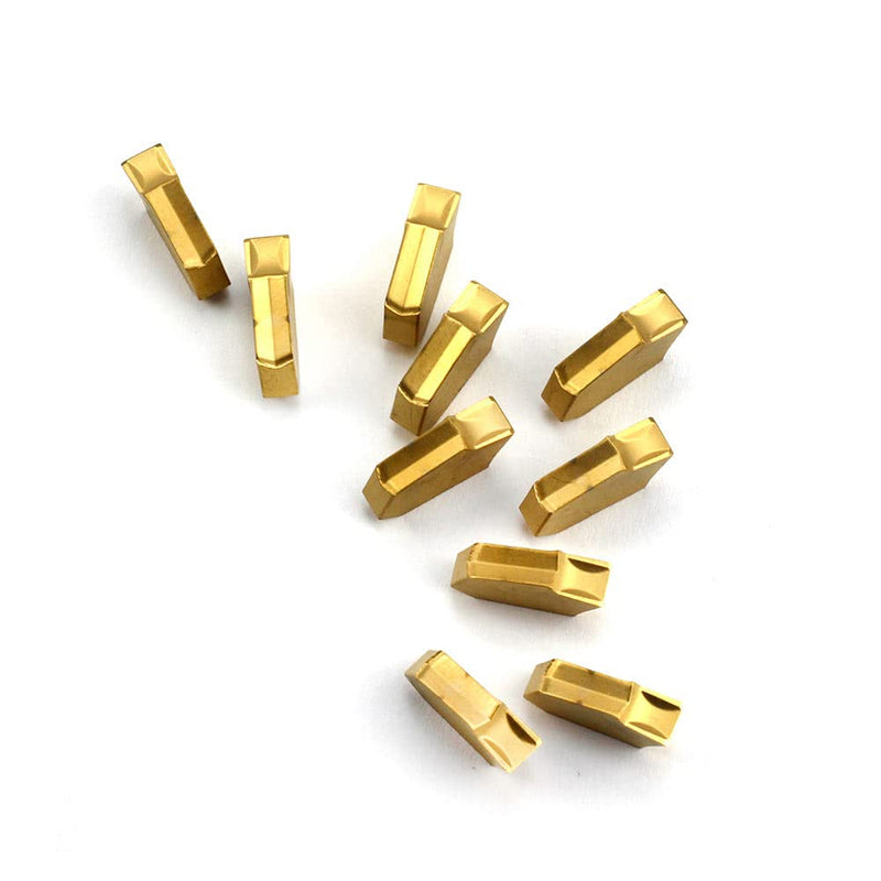 OSCARBIDE 10Pcs Carbide Grooving Inserts GTN-4 QC1404 for Lathe Cut-Off | Multilayer Coated | For Steel & Stainless Steel Grooving | Wear-Resistant & Durable | Precision Ground | Long Service Life