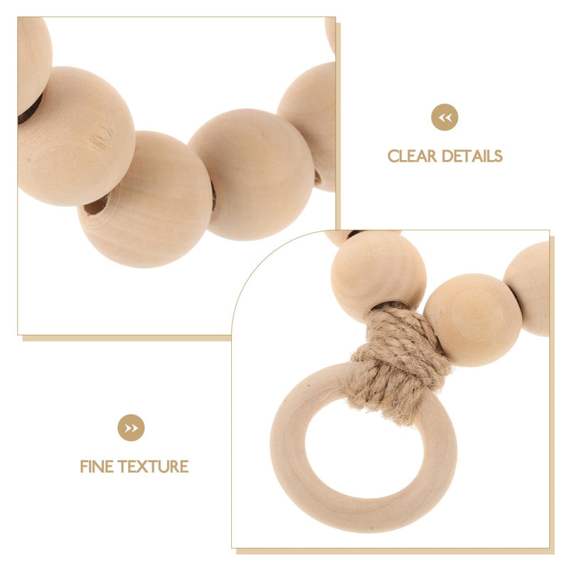 Wooden Bead Towel Ring Wall Mounted Towel Holder for Bathroom Hand Rack for Bathroom Space Saving Hand Rack for Kitchen Fits Towels Face Towels Rags