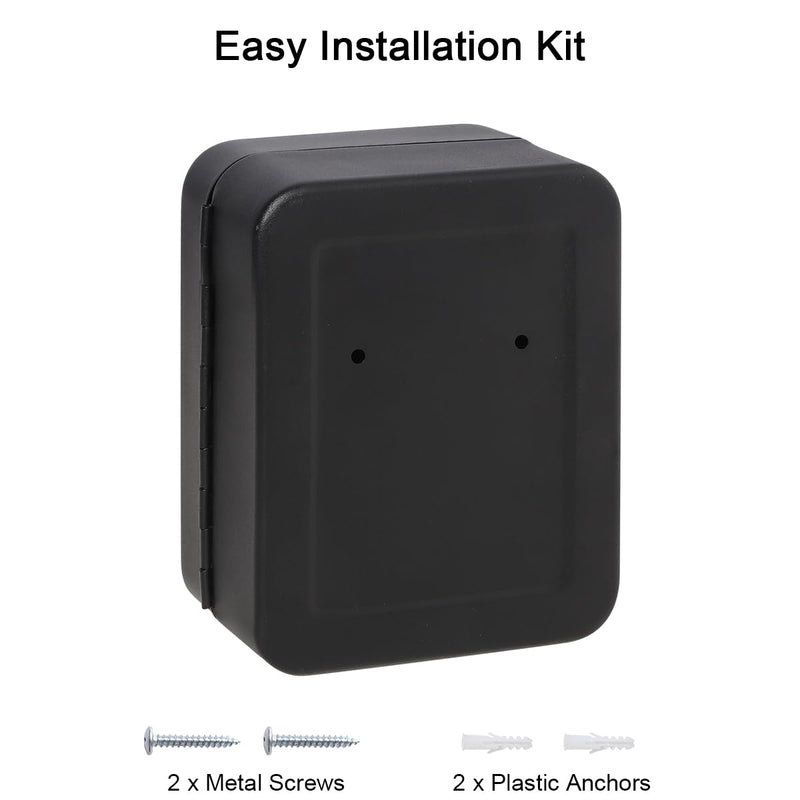 Decaller 20 Key Storage Lock Box with Code, Wall Mount Metal Security Key Cabinet with Combination Lock, 7.87" x 6.30" x 2.95", Black Black With Combination Lock
