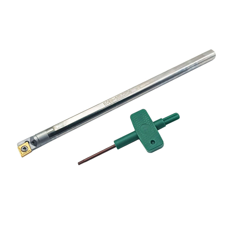 E06K-SCLCR06 Tungsten Steel Tool Holder with Internal Cooling (6mmx125mm) - High Seismic Resistance, CNC Efficiency | Includes 1 Holder + 1 Box CCMT060204-HM Inserts (E06K-SCLCR06 with Inserts) E06K-SCLCR06 with Inserts