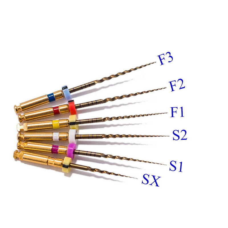 SNAWOP Dentel Endo Files X-Pro Gold Taper Controlled Memory Niti Rotary Engine Files for Endodontic Root Canal Treatmet (Assorted 25MM) Assorted 25MM