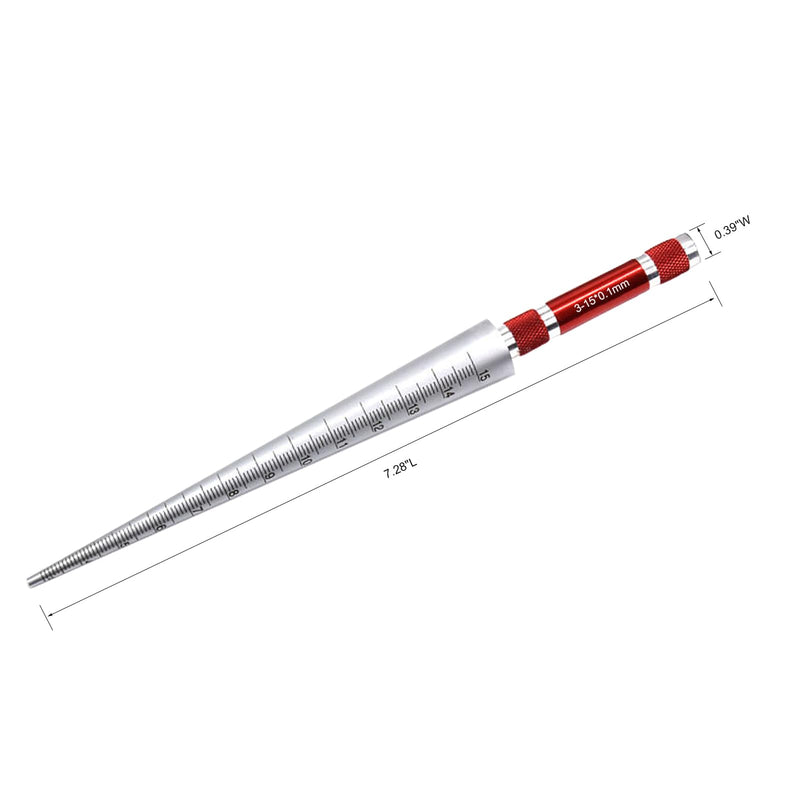 Hole Tapered Ruler, Calliper Gauge，Wide Application Taper Aperture Gauge,Round Hole Measuremen,Aperture Tester(3-15MM) 3-15MM