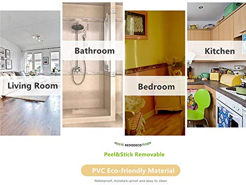 REDODECO 3D Flower Pattern Molding Peel Stick Wall Border for Home Decor Bathroom Kitchen,4 inch by 16.4 feet(Gold) Gold